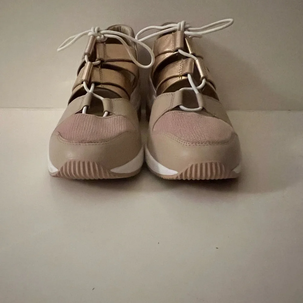 Michael Kors Gold and Tan Sneakers Size 8 - Picture 3 of 6
